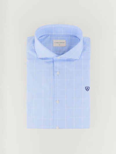 CAMISA VESTIR GALES CHECK CELESTE