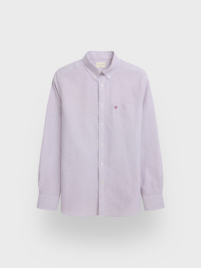 CAMISA MIL RAYAS POCKET BURDEOS