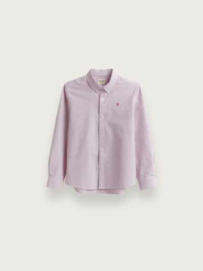 CAMISA OXFORD MIL RAYAS KIDS BURDEOS