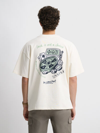 CAMISETA LUCK BEIGE
