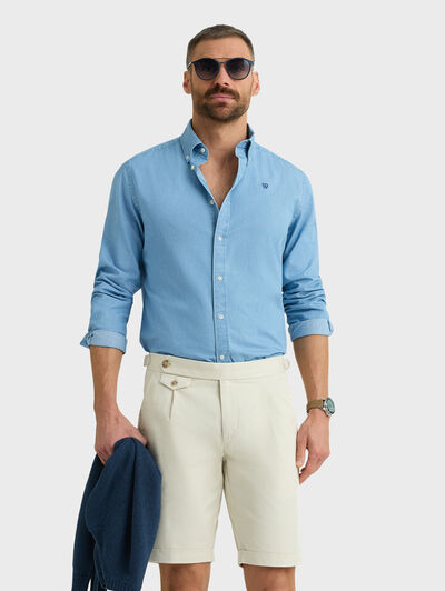 CAMISA DENIM B.DOWN AZUL