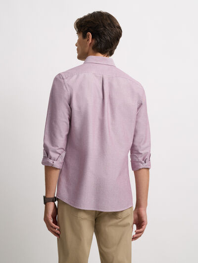 CAMISA OXFORD POCKET BURDEOS