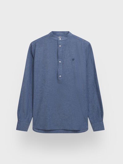 POLERA LINO MAO AZUL MARINO