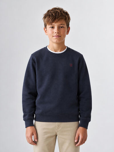 SUDADERA BASICA KIDS AZUL MARINO