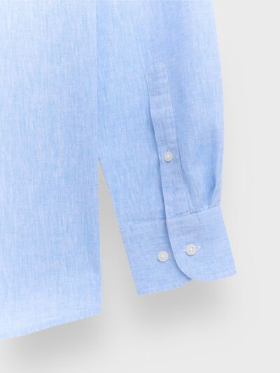 CAMISA LINO C.BOTON AZUL