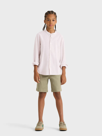 CAMISA LINO MAO KIDS BEIGE