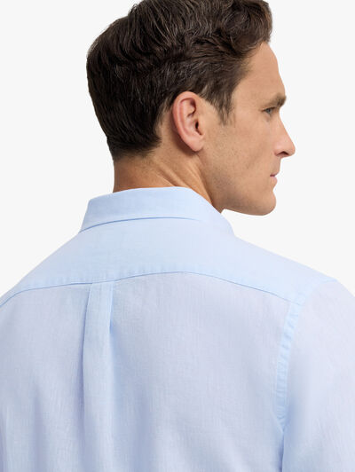 CAMISA LINO BOLSILLO CELESTE