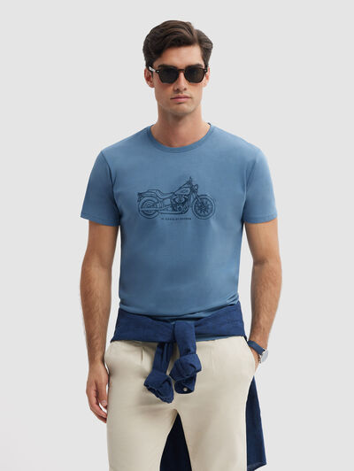 CAMISETA MOTORCYCLE AZUL