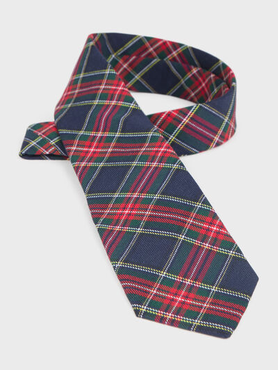 CORBATA TARTAN AZUL MARINO