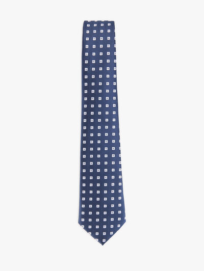 CORBATA JACQUARD MF AZUL MARINO