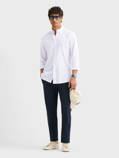 CAMISA LINO C.BOTON BLANCO