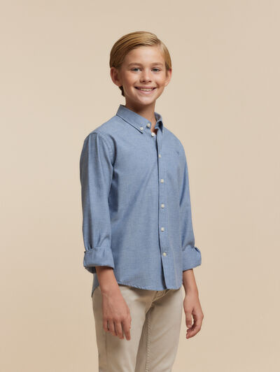 CAMISA FLANNEL TWILL KIDS AZUL