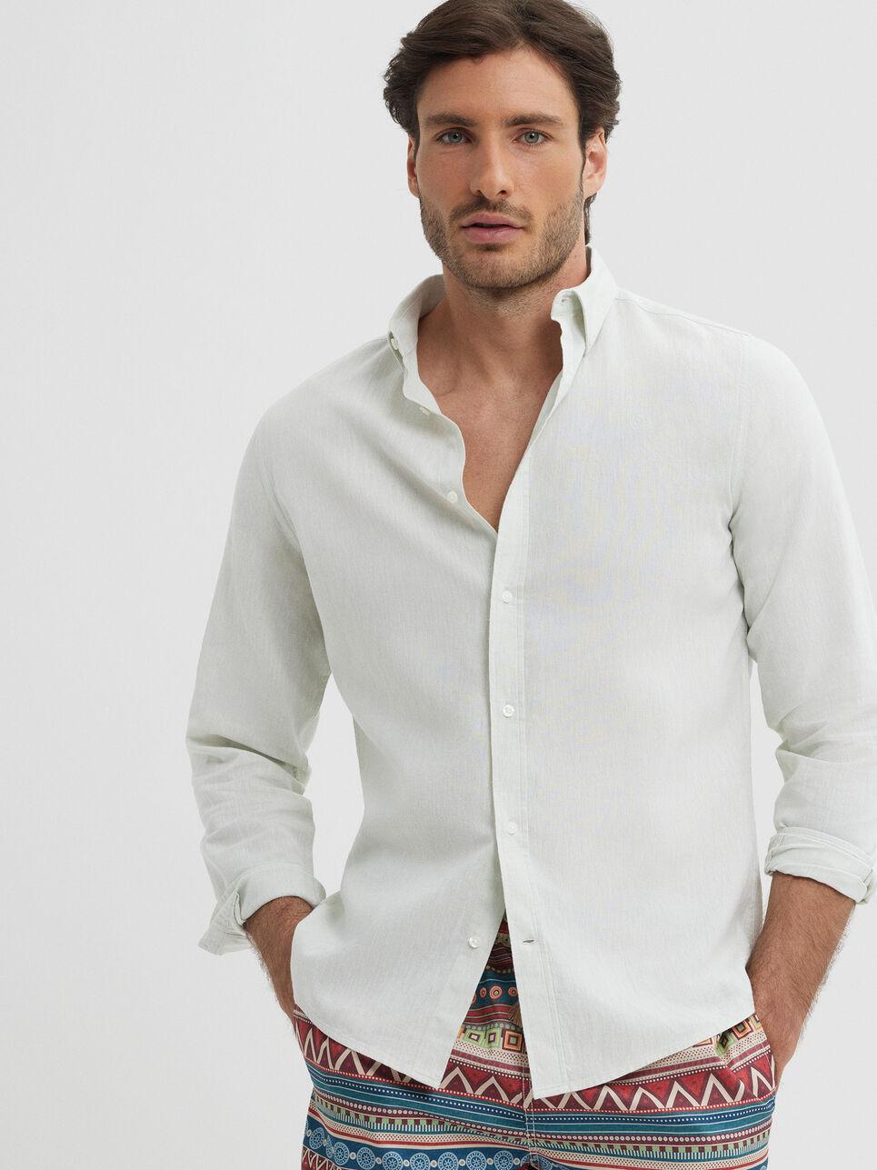 CAMISA LINO C. BOTON