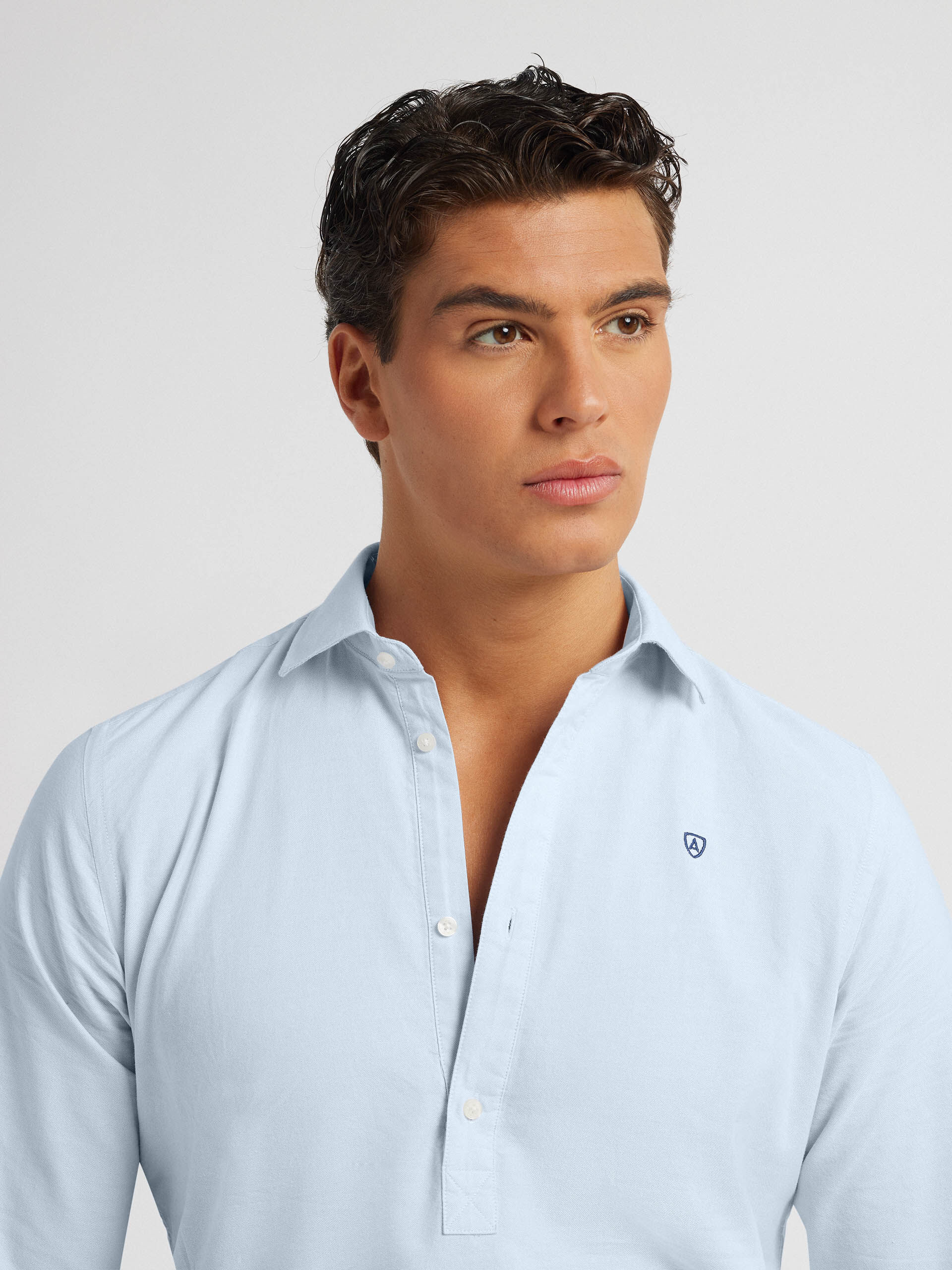 POLERA OXFORD SOLID AZUL