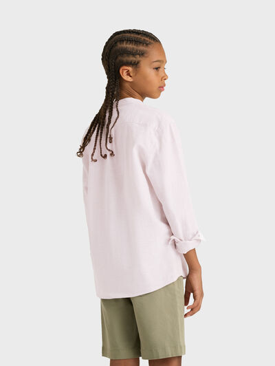 CAMISA LINO MAO KIDS BEIGE