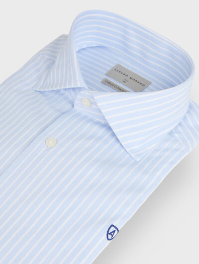 CAMISA ROMA RAYAS CELESTE