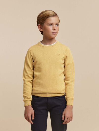 JERSEY ROUND NECK KIDS MOSTAZA