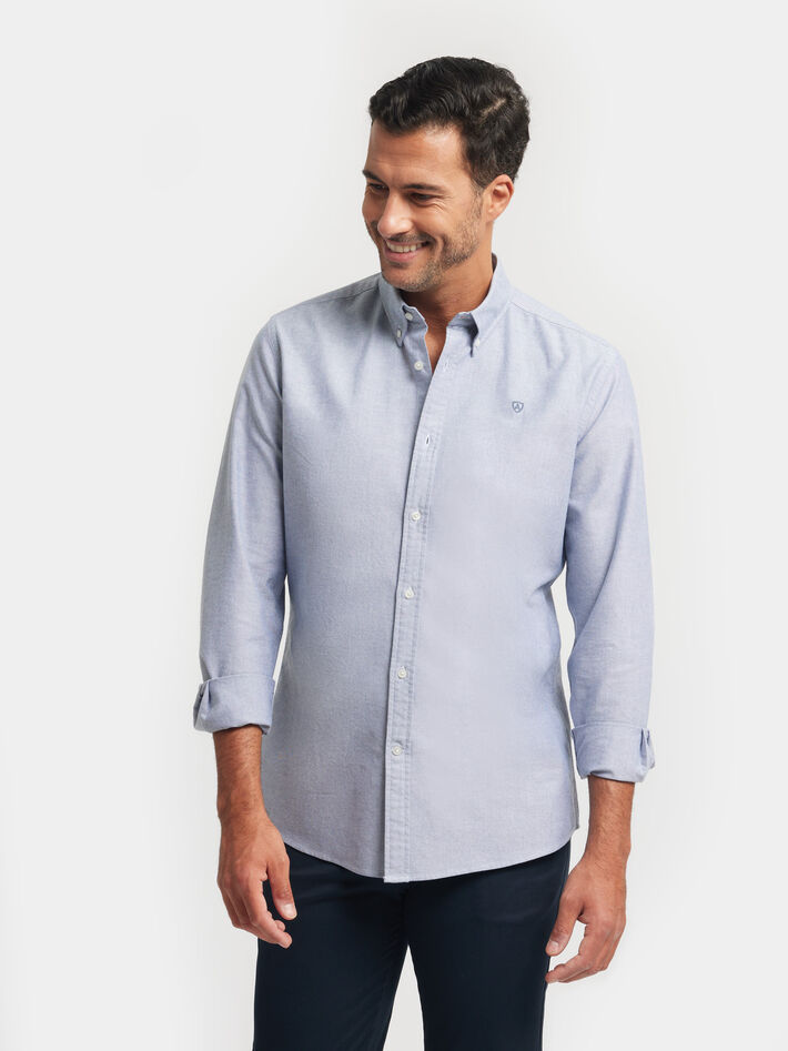 monstruo Indefinido Pendiente CAMISA OXFORD SOLID AZUL MARINO