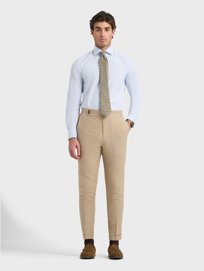 PANTALON CAPO ESPIGA LINO CAMEL