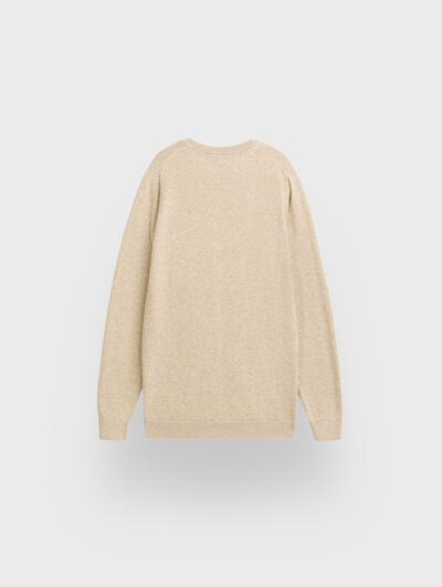 JERSEY V-NECK KIDS BEIGE