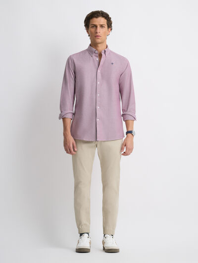 CAMISA OXFORD SOLID BURDEOS