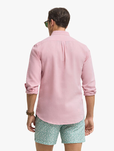 CAMISA LINO BOLSILLO SALM&Oacute;N
