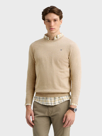 JERSEY ROUND NECK TRENDY BEIGE