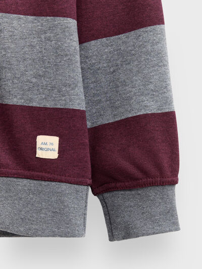 SUDADERA POLO RAYAS BURDEOS
