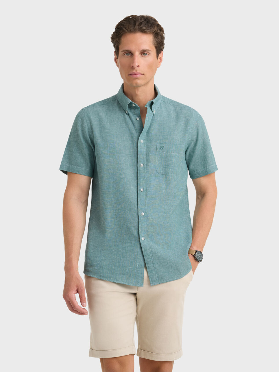 CAMISA LINO M.CORTA
