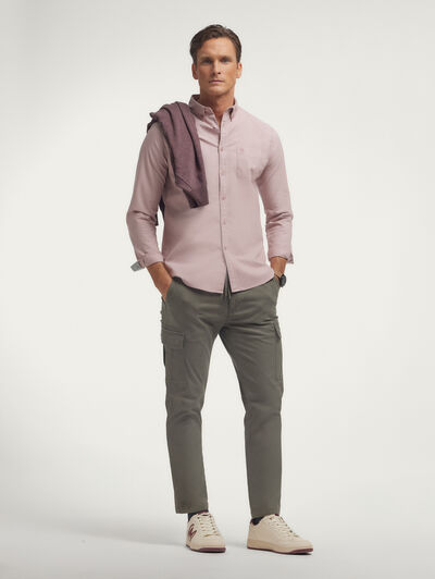 CAMISA OXFORD DYE POCKET ROSA