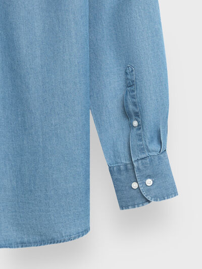 CAMISA DENIM DOWN CELESTE