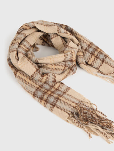 BUFANDA CUADROS BEIGE