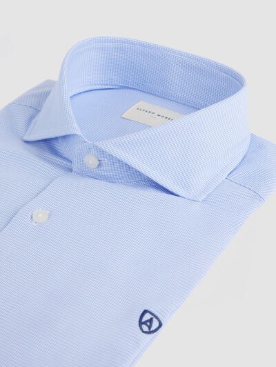 CAMISA VESTIR PATA GALLO AZUL