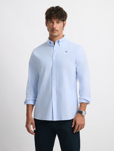 CAMISA OXFORD BASIC CELESTE