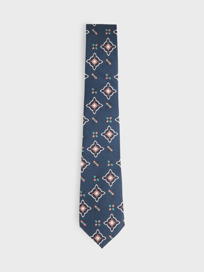 CORBATA PRINTED AZUL MARINO