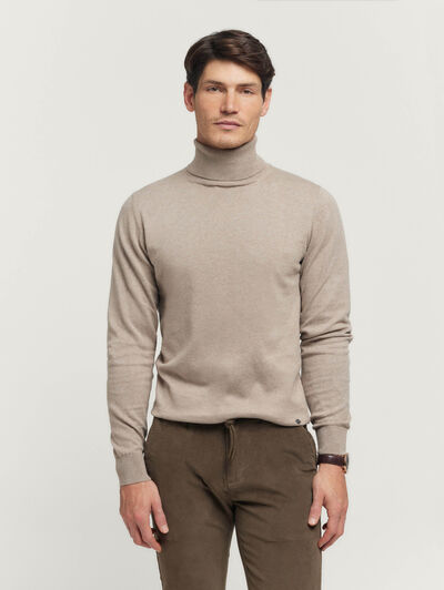 JERSEY ROLL COLLAR BEIGE