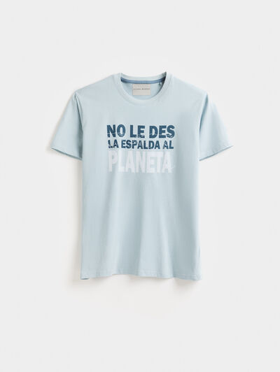 CAMISETA PLANETA VERDE AGUA