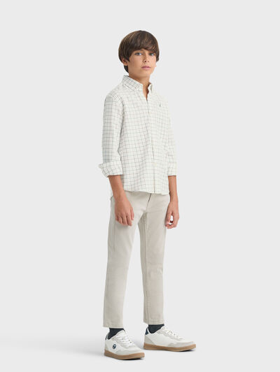 CAMISA FLANNEL CHECKS KIDS BEIGE