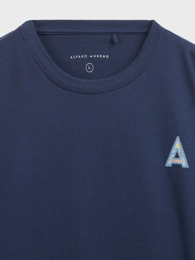 CAMISETA ETNICA AZUL MARINO