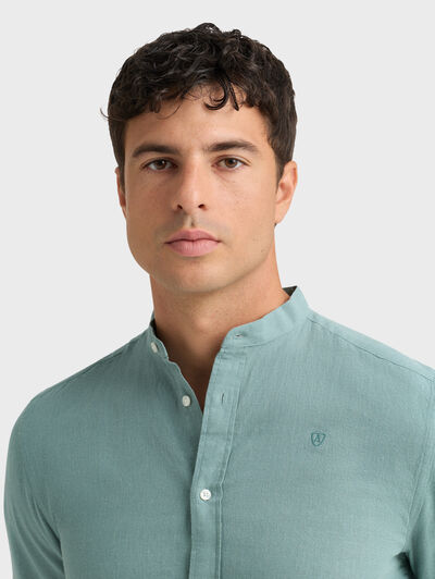 CAMISA LINO M.CORTA MAO AZUL