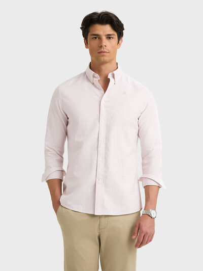 CAMISA OXFORD MIL RAYAS BEIGE