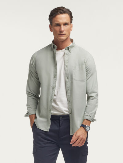 CAMISA OXFORD DYE POCKET VERDE