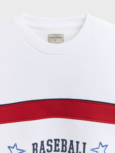 SUDADERA BASEBALL BLANCO