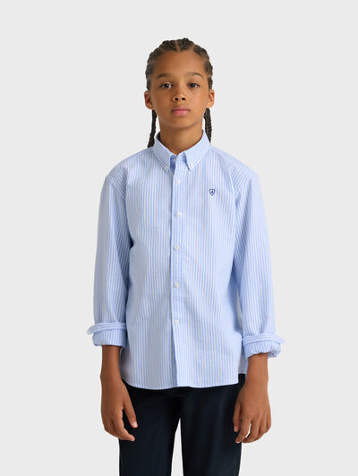 CAMISA OXFORD RAYAS KIDS CELESTE