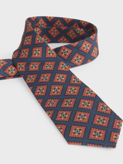 CORBATA PRINTED AZUL MARINO