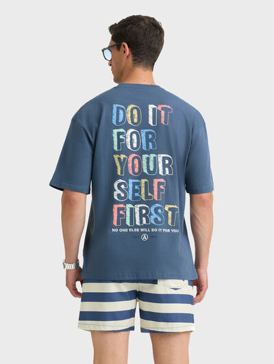 CAMISETA LETTERS AZUL MARINO