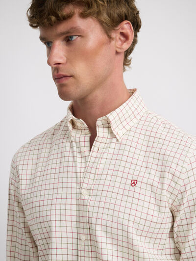 CAMISA FLANNEL CHECKS BURDEOS