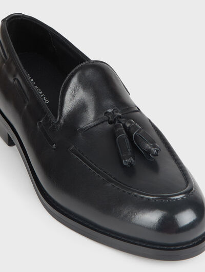 MOCASIN BORLAS PIEL NEGRO