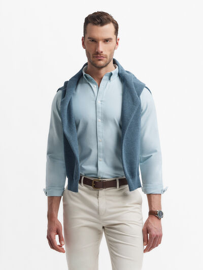 CAMISA OXFORD SOLID AZUL
