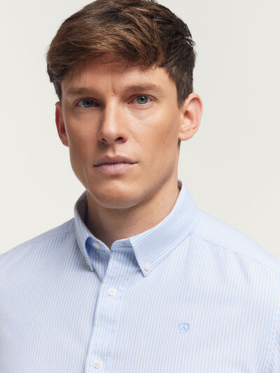 CAMISA OXFORD STRIPES CELESTE